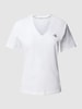 Calvin Klein Jeans T-shirt met V-hals, model 'MICRO MONOLOGO' Wit