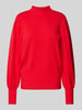 YAS Gebreide pullover met opstaande kraag, model 'FONNY' Rood