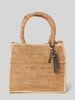 PUR-SET Tote Bag mit Label-Detail Modell 'Raphia' Ecru