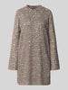 Jake*s Collection Knielanges Kleid mit Paillettenbesatz Mittelgrau Melange