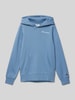 CHAMPION Hoodie mit Label-Stitching Rauchblau