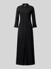 YAS Hemdblusenkleid aus Viskose mit Knopfleiste Black