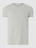 Tommy Jeans Slim Fit T-Shirt mit Logo-Stickerei Modell 'Jaspe' Hellgrau meliert