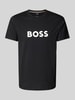 BOSS T-shirt met labelprint Zwart