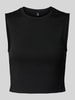 Only Slim Fit Crop Top aus Baumwoll-Mix Modell 'VELA' Black