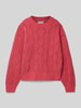 Tommy Hilfiger Teens Gebreide pullover met ronde hals, model 'CHENILLE' Felroze