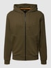 BOSS Orange Sweatjacke mit Label-Patch Modell 'TALKY' Olivgrün