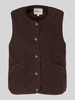 ONLY Regular Fit Weste in Teddyfell-Optik Modell 'BABY' Schoko