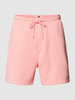 Tommy Jeans Regular fit sweatshorts met logostitching, model 'BEACH' Rosé