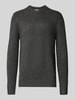 Casual Friday Regular fit gebreide pullover met ronde hals, model 'Heine' Donkergrijs