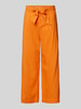 s.Oliver RED LABEL Spodnie lniane z szeroką, skróconą nogawką Pomarańczowy