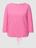 Tom Tailor Longsleeve in unifarbenem Design mit Tunnelzug Pink