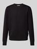 Casual Friday Sweatshirt met ribboorden, model 'Sebastian' Zwart