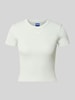 HUGO Blue Slim Fit cropped T-Shirt aus Baumwoll-Mix Modell 'BABY TEE_B' Schilf