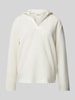 s.Oliver BLACK LABEL Loose Fit Kapuzenshirt mit Satin-Details Offwhite