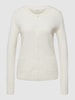 Christian Berg Woman Strickjacke mit Eingrifftaschen und Rundhalsausschnitt Offwhite