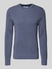 JAKE*S STUDIO MEN Gebreide pullover met ronde hals Rookblauw