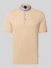 bugatti Slim Fit Poloshirt mit Stehkragen Beige
