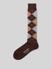 Burlington Kniekousen met argyleprint, model 'Marylbone' Donkerbruin