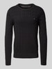 Tommy Hilfiger Regular fit gebreide pullover van zuiver katoen Zwart
