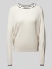 Jake*s Collection Gebreide pullover met ronde hals Offwhite