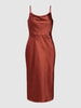 Laona Cocktailkleid mit Wasserfall-Ausschnitt Terrakotta