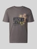 Jack & Jones T-Shirt mit Label-Print Modell 'JAXON' Dunkelgrau