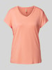 Soyaconcept T-Shirt mit geripptem V-Ausschnitt Modell 'Marica' Pink