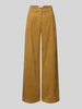 Style Icon Collection Uitlopende corduroy broek in moderne flared fit en hoge taille - curated by Maja Weyhe Mosterdgeel