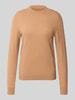 comma Strickpullover aus Wolle-Kaschmir-Mix mit Rundhalsausschnitt Camel