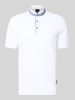 bugatti Slim Fit Poloshirt mit Stehkragen Weiss