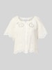 MANGO Regular Fit Bluse mit Lochstickerei Modell 'BROTES' Offwhite