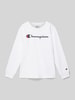 CHAMPION Longsleeve mit Label-Print Weiss