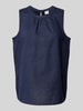 Emily Van den Bergh Relaxed fit linnen blousetop met ronde hals Marineblauw