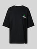 Review Oversized T-shirt met labelprint Zwart