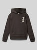 Roxy Hoodie met motief- en labelprint, model 'SURF FEELING' Zwart