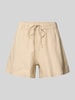 Only Loose Fit Shorts aus Viskose-Leinen-Mix Modell 'CARO' Sand