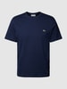 Lacoste T-shirt met ronde hals en labelstitching Marineblauw