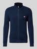 Tommy Jeans Slim Fit Strickjacke mit Label-Patch Marine