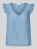 Object Blusenshirt mit V-Ausschnitt Modell 'AMANDA' Rauchblau