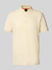 BOSS Orange Slim fit poloshirt van katoenmix Ecru