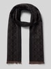 CK Calvin Klein Wollschal mit Allover-Stitching Modell 'Tonal' Dunkelbraun