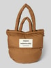 MADS NØRGAARD Shopper mit Label-Patch und Label-Detail Camel