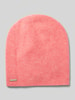 Seeberger Beanie met labeldetail Felroze