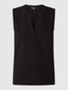 Montego Blousetop met V-hals, model 'Solid' Zwart
