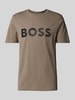 BOSS Green T-Shirt mit Label-Print Beige