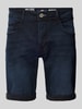 Petrol Regular Fit Jeansshorts im 5-Pocket-Design Modell 'BULLSEYE' Dunkelblau