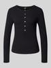 G-Star Raw Slim Fit Longsleeve mit Rundhalsausschnitt und Knopfleiste Black