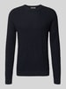 Only & Sons Regular Fit Strickpullover mit Strukturmuster Modell 'KALLE' Dunkelblau