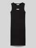 Calvin Klein Jeans Kleid in Ripp-Optik mit Label-Stitching Black